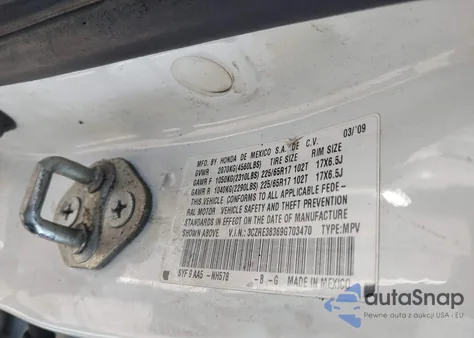 2009 Honda Cr-V Lx z USA, uszkodzony, nr VIN 3CZRE38369G703470